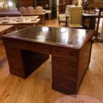 Antiek mahoniehouten Engels bureau, partners desk 1