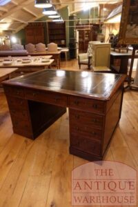 antiek mahoniehouten Engels bureau, partners desk,
