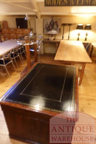 Antiek mahoniehouten Engels bureau, partners desk 3