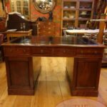 Antiek mahoniehouten Engels bureau, partners desk 4