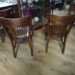Antiek paar eiken bureaustoelen 3