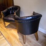 antiek paar Engelse bibliotheekstoelen 2