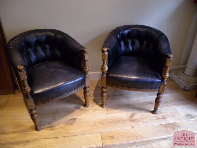 antiek paar Engelse bibliotheekstoelen 3