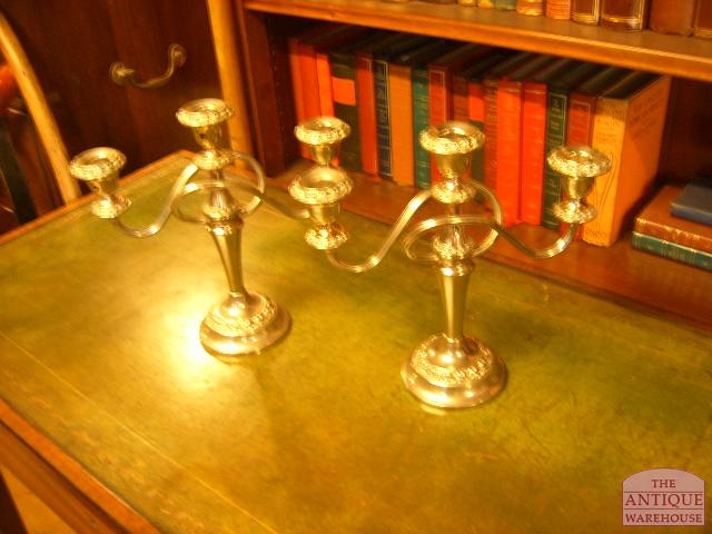 antiek verzilverde kandelaars 2