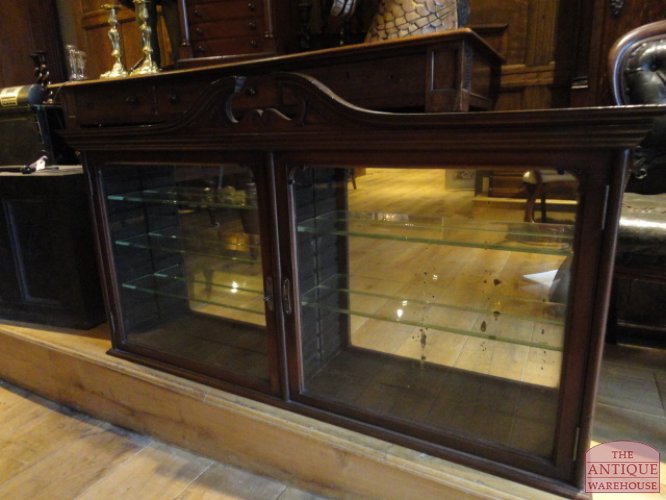 Antieke apothekers vitrine, zeer laag, ophangbaar