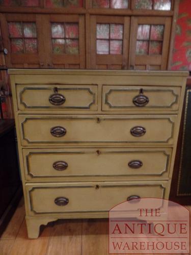 antieke beschilderde Victorian Engelse ladekast