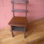 antieke bibliotheektrap omklapbaar tot stoel 3