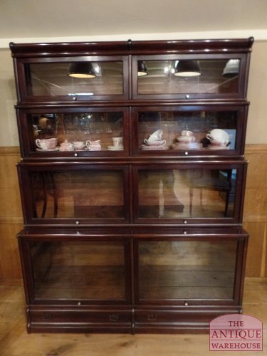 antieke bijzondere waterval mahonie Globe WernickeWernicke bookcase