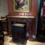 antieke bordeau rode marmeren schouw 1