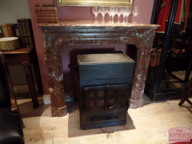 antieke bordeau rode marmeren schouw 3