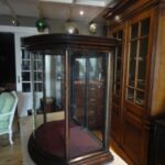 antieke bow fronted vitrinekastje 2