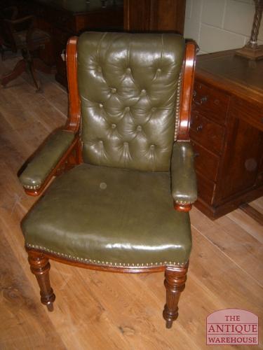 antieke  buraustoel, mahonie, Engels, 1870, VERKOCHT
