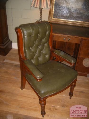 Antieke bureaustoel, mahonie, Engels, 1870 3