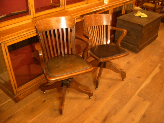 Antieke bureaustoel, eiken, Engels, 1910 2