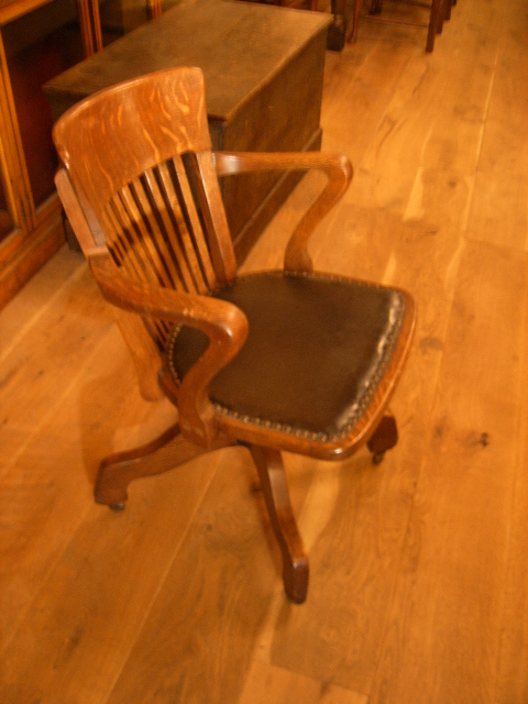 Antieke bureaustoel, eiken, Engels, 1910 3