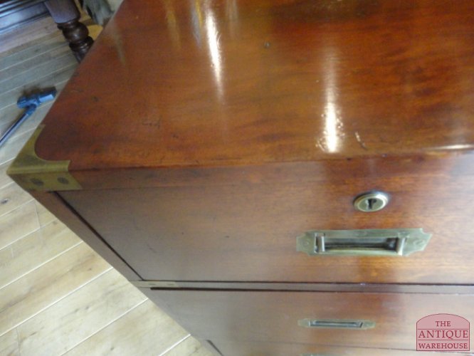 Antieke campaign ladekast circa 1850 2