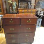 Antieke campaign ladekast circa 1850 3