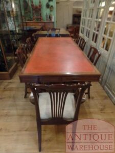 antieke circa 1920 schrijftafel, vergadertafel 106 cm bij 242 cm