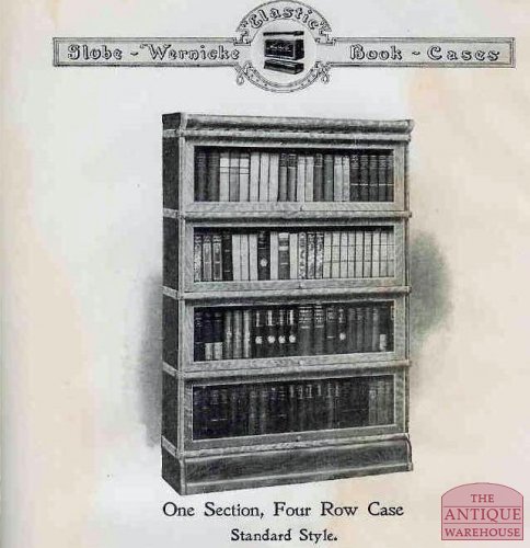 Antieke drievoudige bibliotheekkast van Globe Wernicke 3