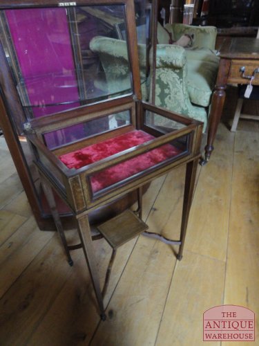 antieke Edwardian vitrinekastje 3