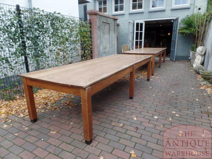 Antieke eiken bibliotheektafels uit universiteit, Art Deco 2