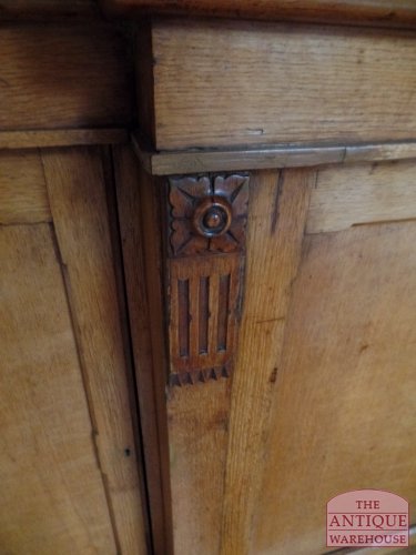 Antieke eiken breakfront boekenkast 3