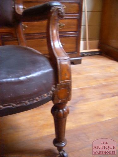 Antieke eiken bureaustoel, circa 1880 2