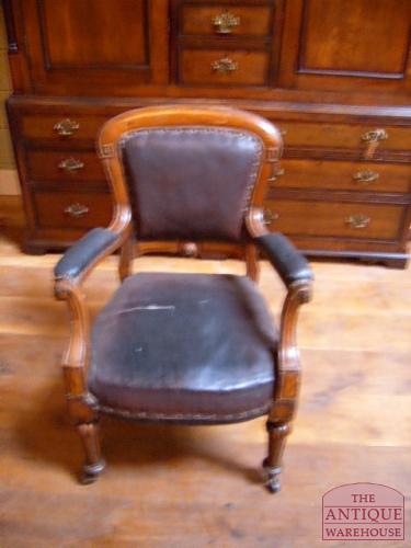 Antieke eiken bureaustoel, circa 1880 3