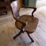 Antieke eiken bureaustoel, circa 1900 3