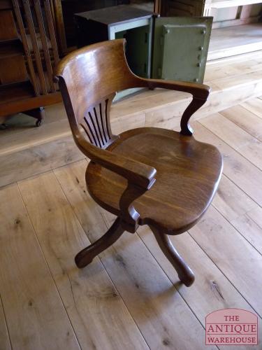 Antieke eiken bureaustoel, circa 1900 3
