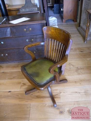 Antieke eiken bureaustoel, circa 1900 3