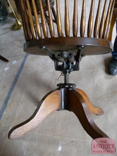 antieke eiken bureaustoel, circa 1900, VERKOCHT