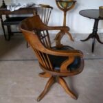 Antieke eiken bureaustoel, circa 1900 2