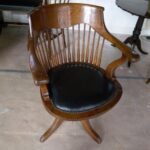 Antieke eiken bureaustoel, circa 1900 3