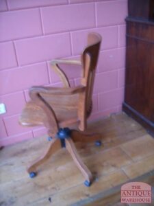 antieke eiken bureaustoel, circa 1900, VERKOCHT