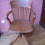 Antieke eiken bureaustoel, circa 1900 3