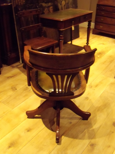 antieke eiken bureaustoel, circa 1900, VERKOCHT