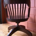 Antieke eiken bureaustoel, circa 1920 2
