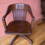 Antieke eiken bureaustoel, circa 1920 3