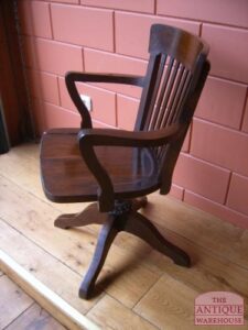 antieke eiken bureaustoel, circa 1920, VERKOCHT