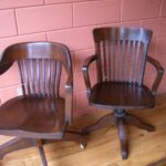 Antieke eiken bureaustoel, circa 1920 2