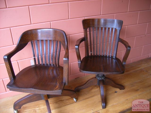 Antieke eiken bureaustoel, circa 1920 2