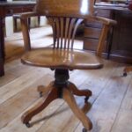 Antieke eiken bureaustoel, circa 1920 1