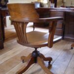 Antieke eiken bureaustoel, circa 1920 2