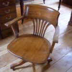 Antieke eiken bureaustoel, circa 1920 3