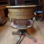 Antieke eiken bureaustoel in hoogte verstelbaar 3