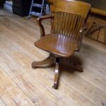 Antieke eiken bureaustoel 3