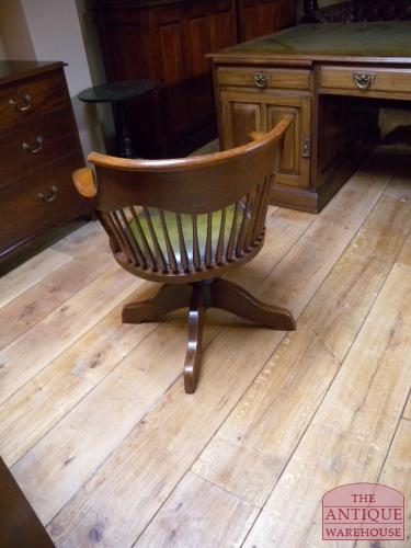 Antieke eiken bureaustoel 2