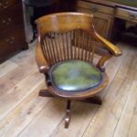 Antieke eiken bureaustoel 3