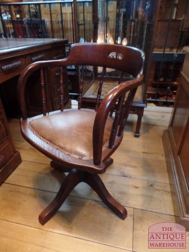 antieke eiken bureaustoel, VERKOCHT